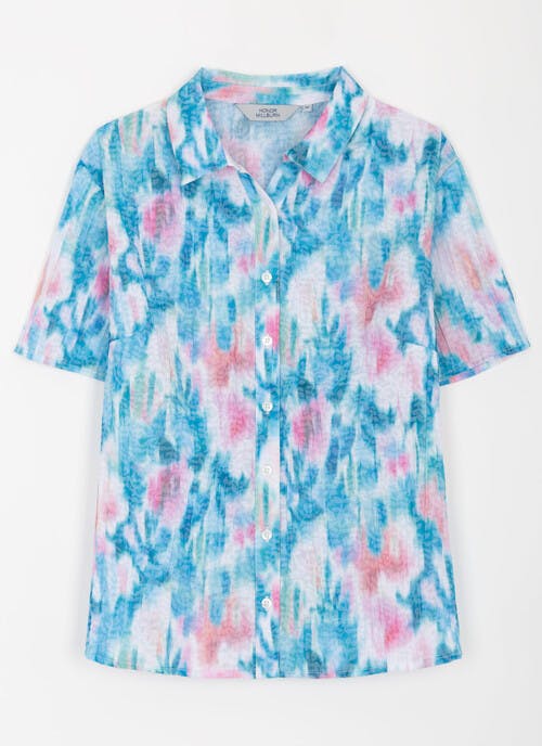 Cotton Rich Crinkle Printed Blouse