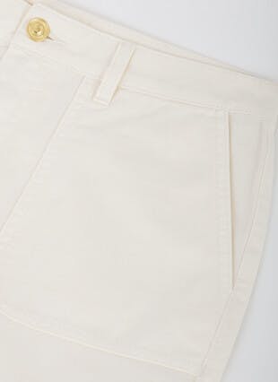 Cotton Twill Wide Leg Crop Jean