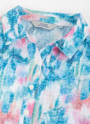 Cotton Rich Crinkle Printed Blouse