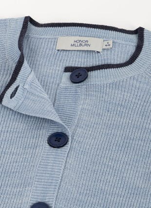 Round Neck Cardigan with Contrast Buttons