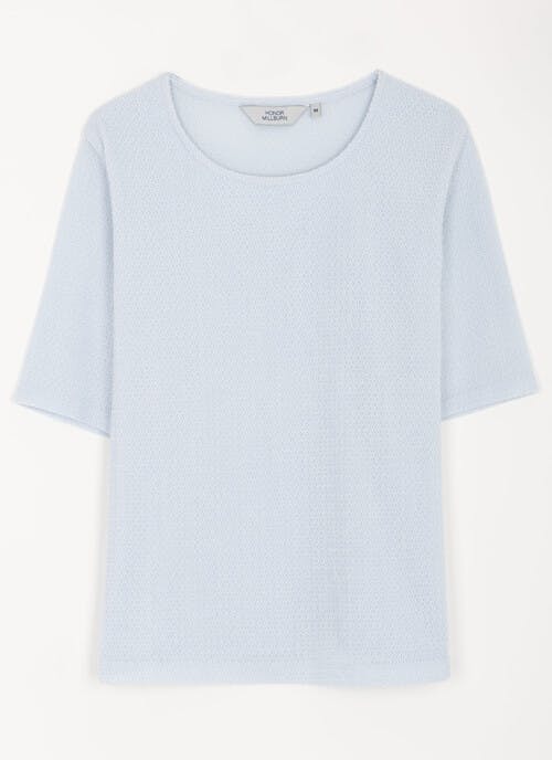 Jacquard Textured Short Sleeve Top