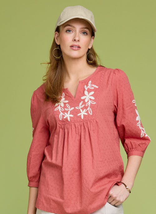 Pure Cotton Embroidered  Top