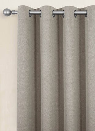 Herringbone Blackout Natural Eyelet Curtains