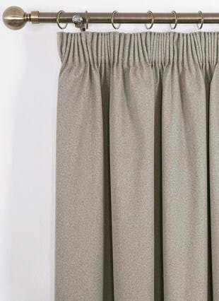 Herringbone Blackout Natural Pencil Pleat Curtains