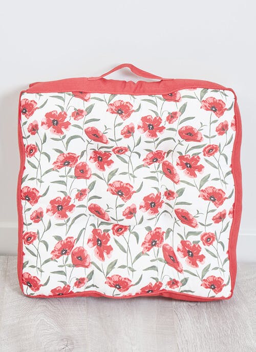Poppy Printed Cotton Booster Cushion