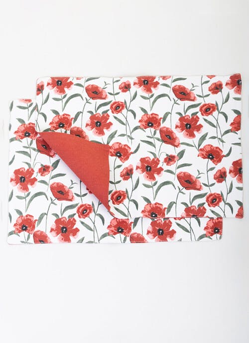 Poppy Printed Cotton 2-Pack Placemats 