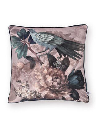 Appletree Windsford Bird Print Velvet Teal Cushion
