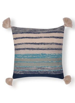 Drift Chenille Stripe Blue Outdoor Cushion