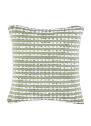 Catherine Lansfield Stab Stitch Sage Green Cushion