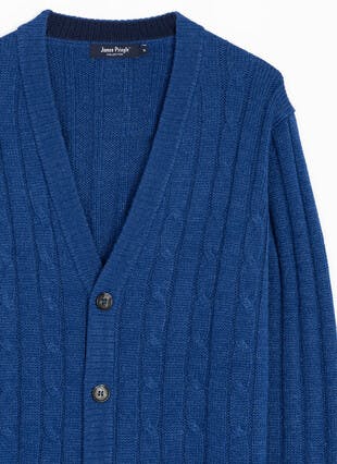 Easy Care Cable V Neck Cardigan