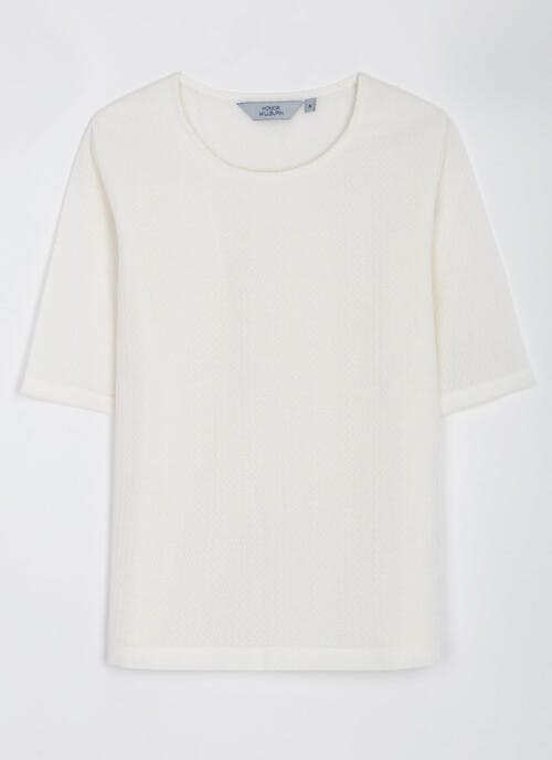 Jacquard Textured Short Sleeve Top