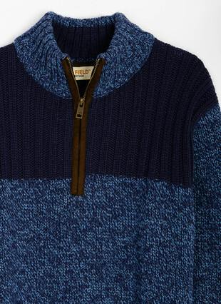 Textured Zip Neck Jumper