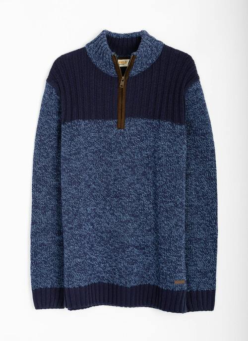 Textured Zip Neck Jumper