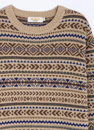 Wool Blend Fairisle Crew Neck Jumper
