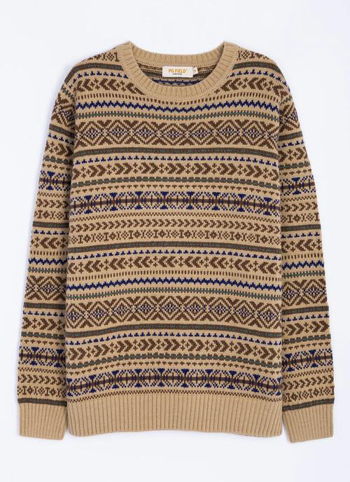 Wool Blend Fairisle Crew Neck Jumper