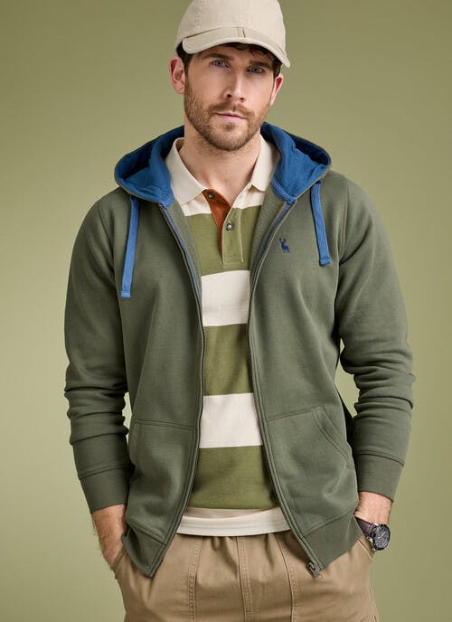 Cotton Rich Zip Through Hoodie