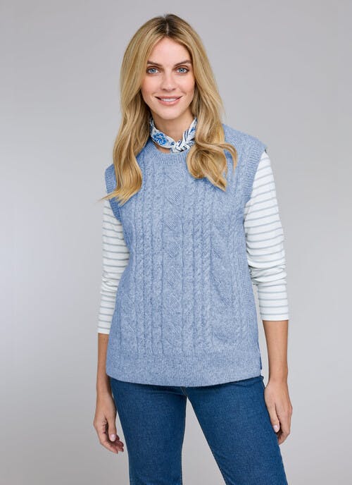 Cable Knit Crew Neck Knitted Vest