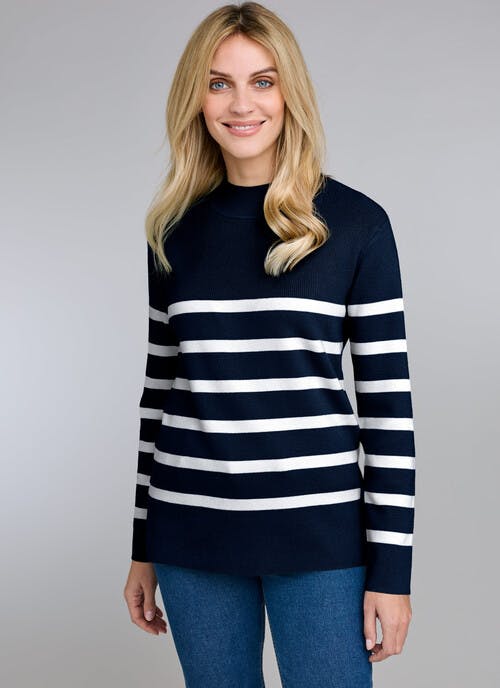 Striped Turtle Neck Jumper