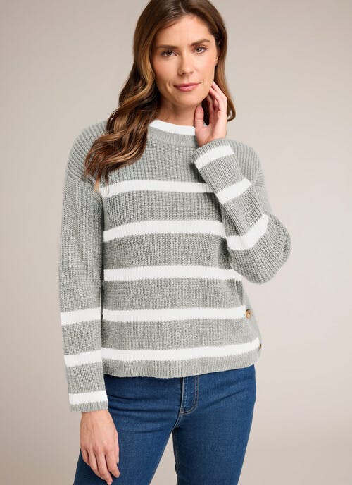 Boxy Striped Crew Neck Jumper