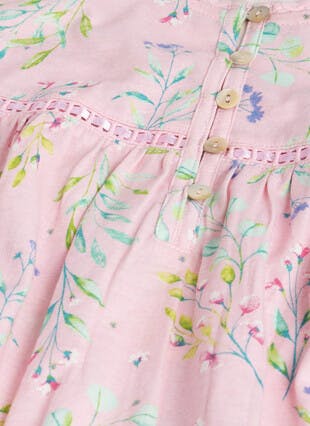 Pure Cotton Button Detail Printed Nightdress 