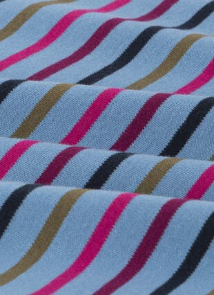 Pure Cotton Striped Crew Neck Top