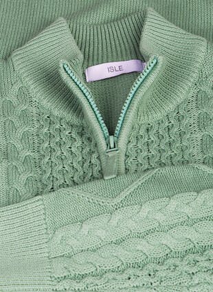 Pure Cotton Cable Zip Front Cardigan