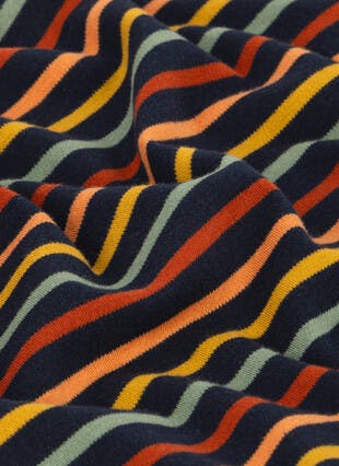 Pure Cotton Striped Crew Neck Top