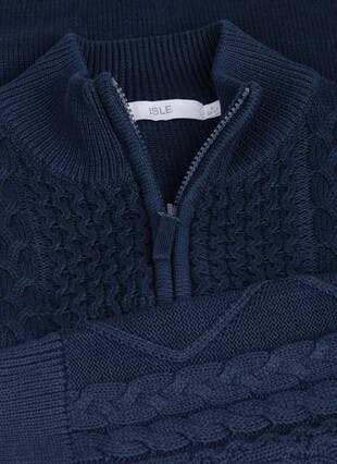 Pure Cotton Cable Zip Front Cardigan