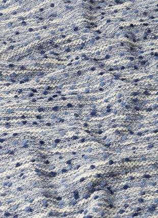 Cotton Blend Textured Crew Neck Top