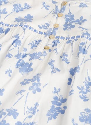 Pure Cotton Button Detail Printed Nightdress