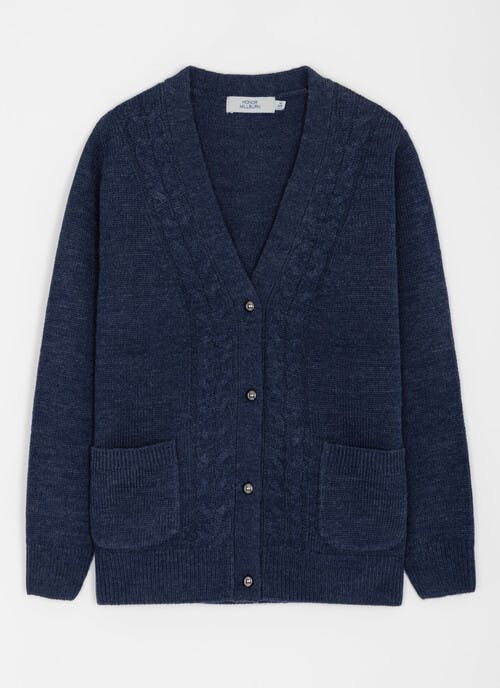 Cable Trim V-Neck Cardigan