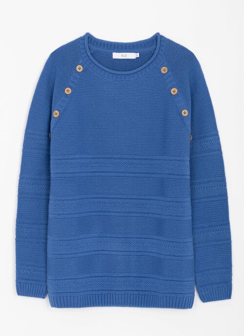 Button Detail Crew Neck Jumper