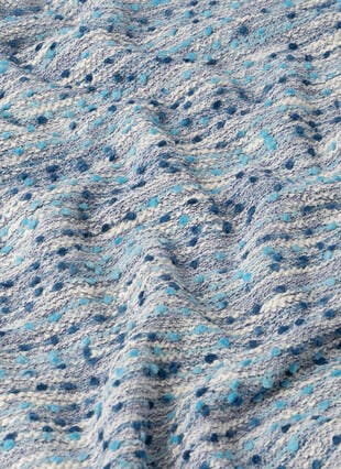 Cotton Blend Textured Crew Neck Top