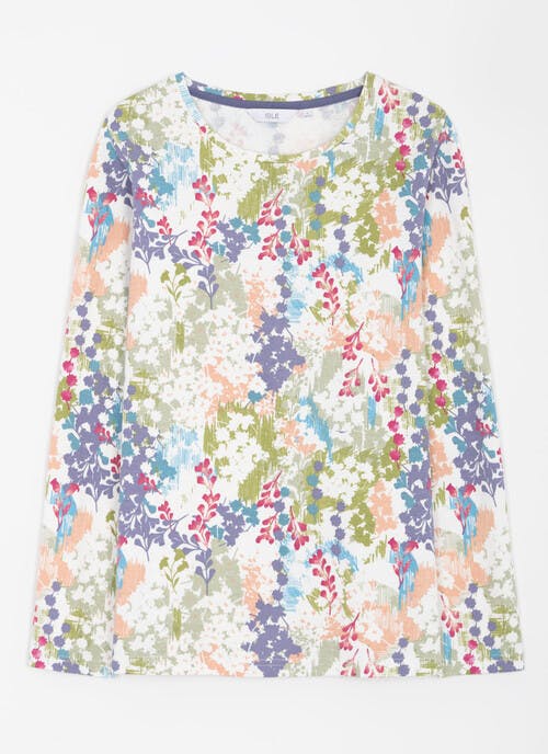 Pure Cotton Printed Crew Neck Top