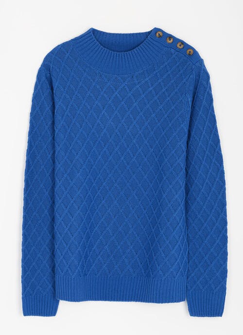 Button Detail Turtle Neck Jumper
