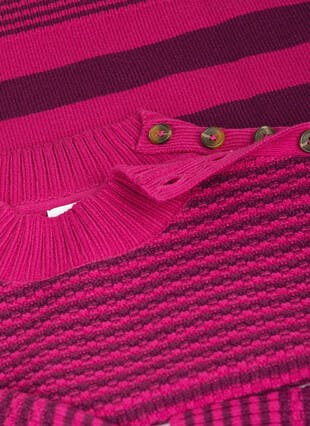 Textured Stripe Turtle Neck Jumper