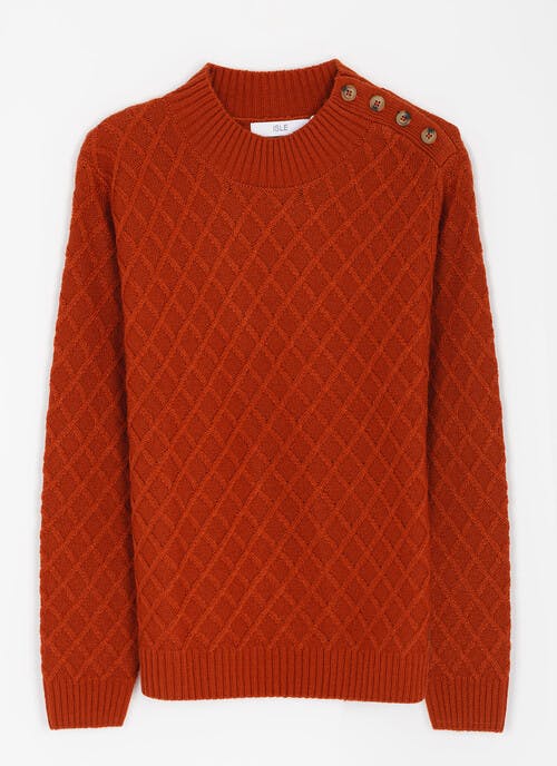 Button Detail Turtle Neck Jumper