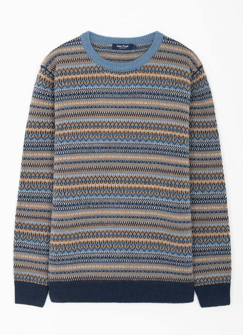 Wool Blend Fairisle Crew Neck Jumper