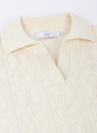 Pure Cotton Cable Collar Jumper