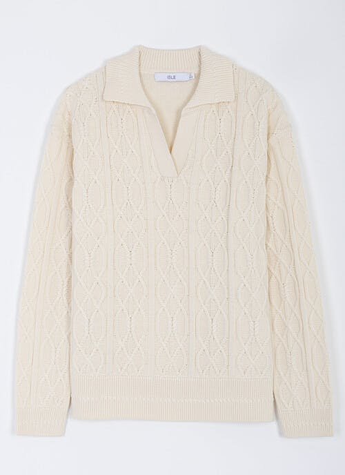 Pure Cotton Cable Collar Jumper