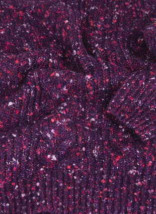 Wool Blend Cable Nep Knit Crew Neck Jumper