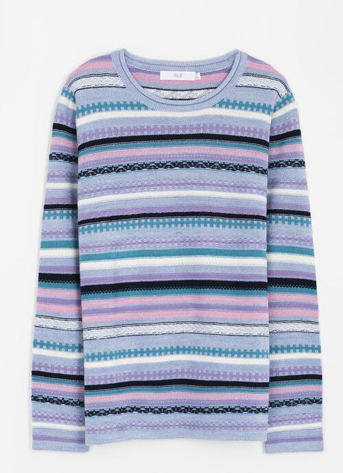 Textured Fairisle Crew Neck Jumper