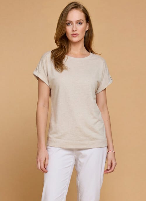 Linen Mix Jersey T-Shirt