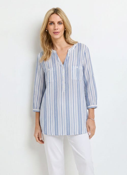 Pure Cotton Stripe Blouse