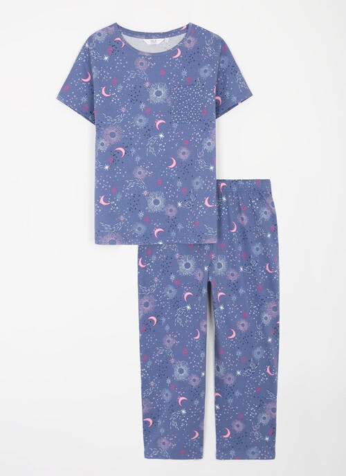 Pure Cotton Printed Crop Pyjama Set