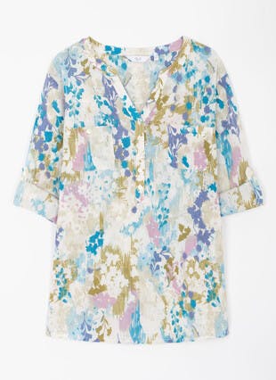 Pure Cotton Abstract Floral Print Blouse