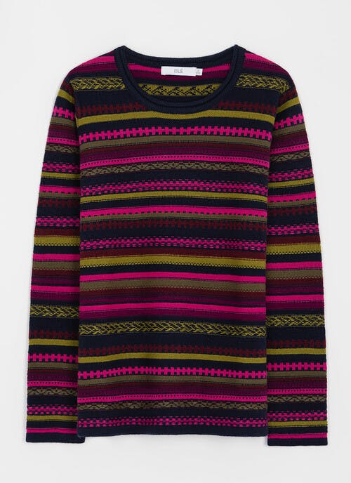 Textured Fairisle Crew Neck Jumper