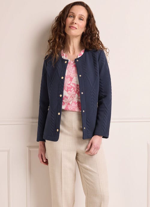 Quilted Round Neck Jacket