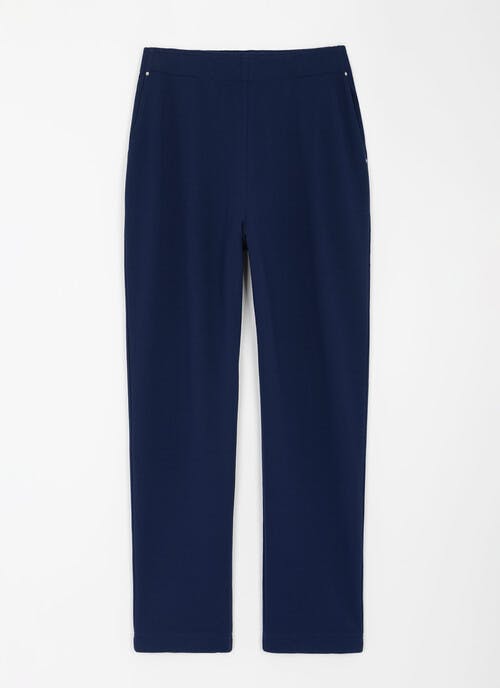 Crepe Textured Pull On Trousers