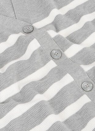 Striped V Neck Cardigan